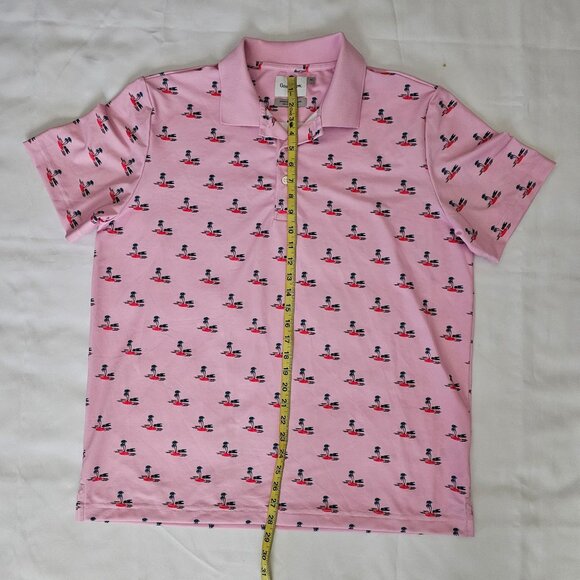 Goodfellow & Co Men's Pink Island Printed Short Sleeve Performance Polo Shirt XL - Picture 11 of 11